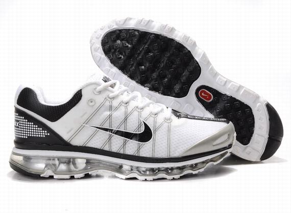 Mens Nike Air Max 2009 Mesh White Black Shoes - Click Image to Close